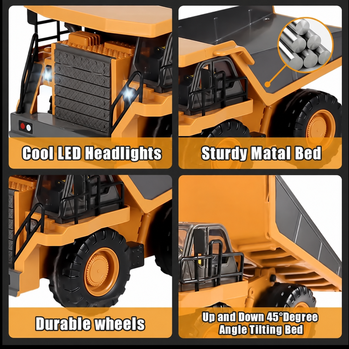 🚜Last Day 50 OFF👷4-Vehicle RC Construction Set🚜 Built For Little Builders