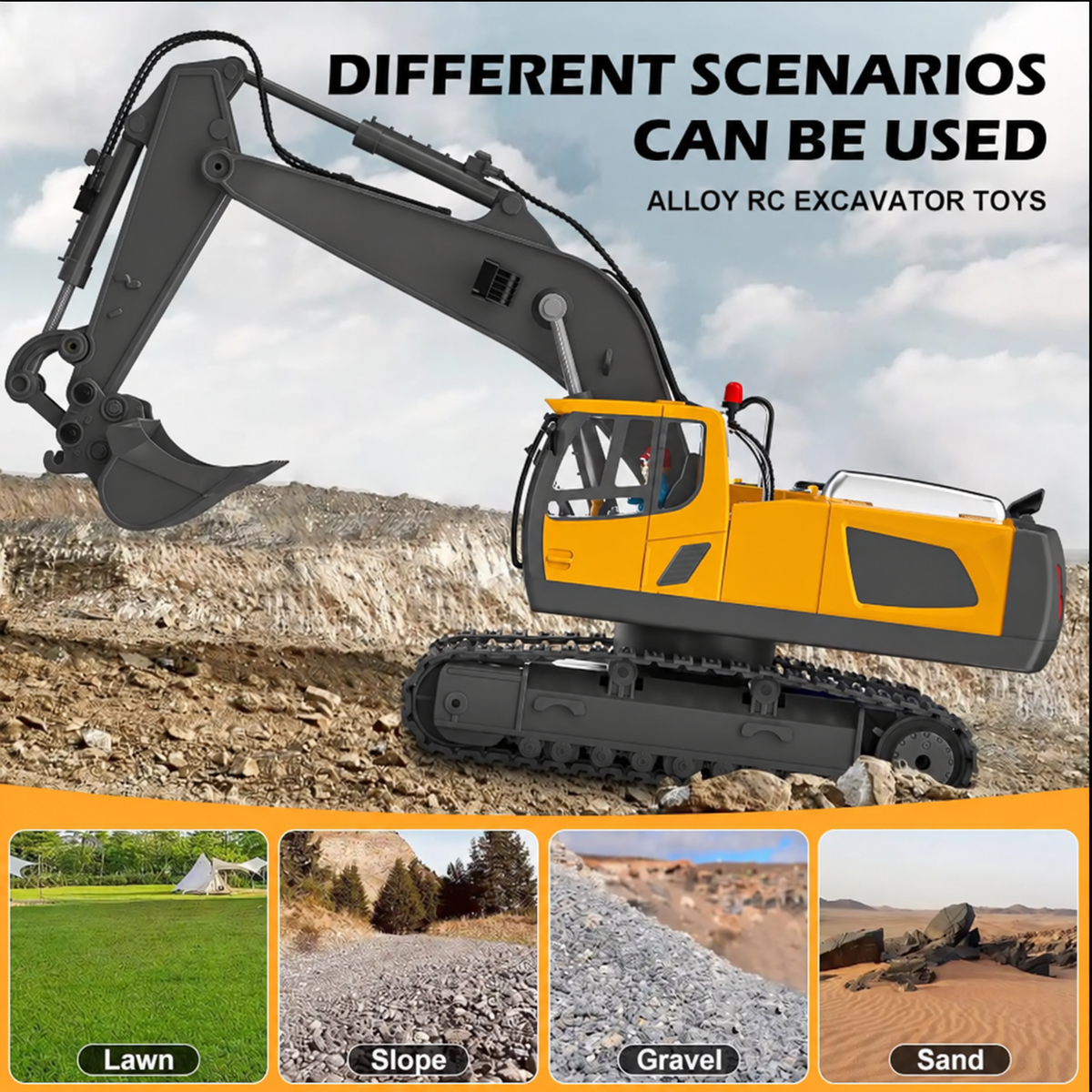 🚜Last Day 50 OFF👷4-Vehicle RC Construction Set🚜 Built For Little Builders