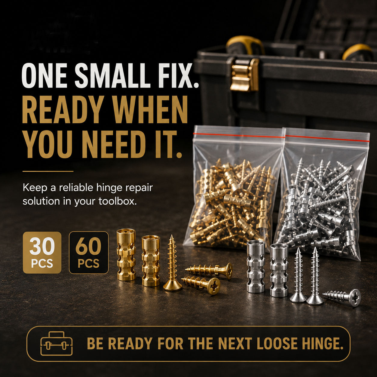 🔩 Door Hinge Thread Repair Kit – Fix Stripped Screw Holes & Loose Cabinet Hinges