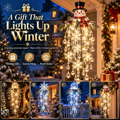 ✨ Crystal Cascade Christmas Lights – Hanging Snowflake & Crystal LED Décor ❄️
