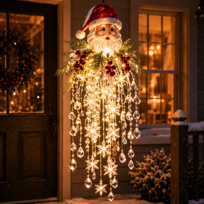 ✨ Crystal Cascade Christmas Lights – Hanging Snowflake & Crystal LED Décor ❄️