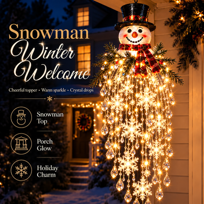 ✨ Crystal Cascade Christmas Lights – Hanging Snowflake & Crystal LED Décor ❄️