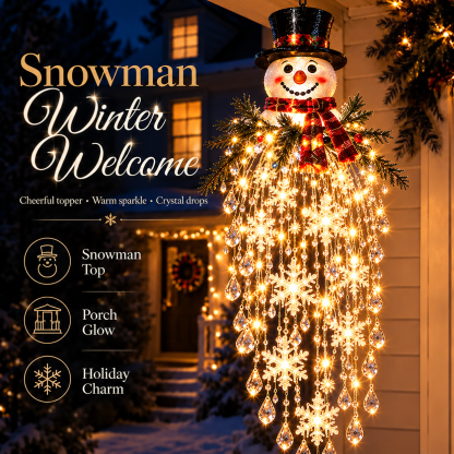 ✨ Crystal Cascade Christmas Lights – Hanging Snowflake & Crystal LED Décor ❄️