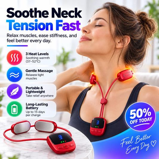 💆‍♀️Mini Wearable Pulse Massager with Heat – 4 Modes & 9 Intensity Levels