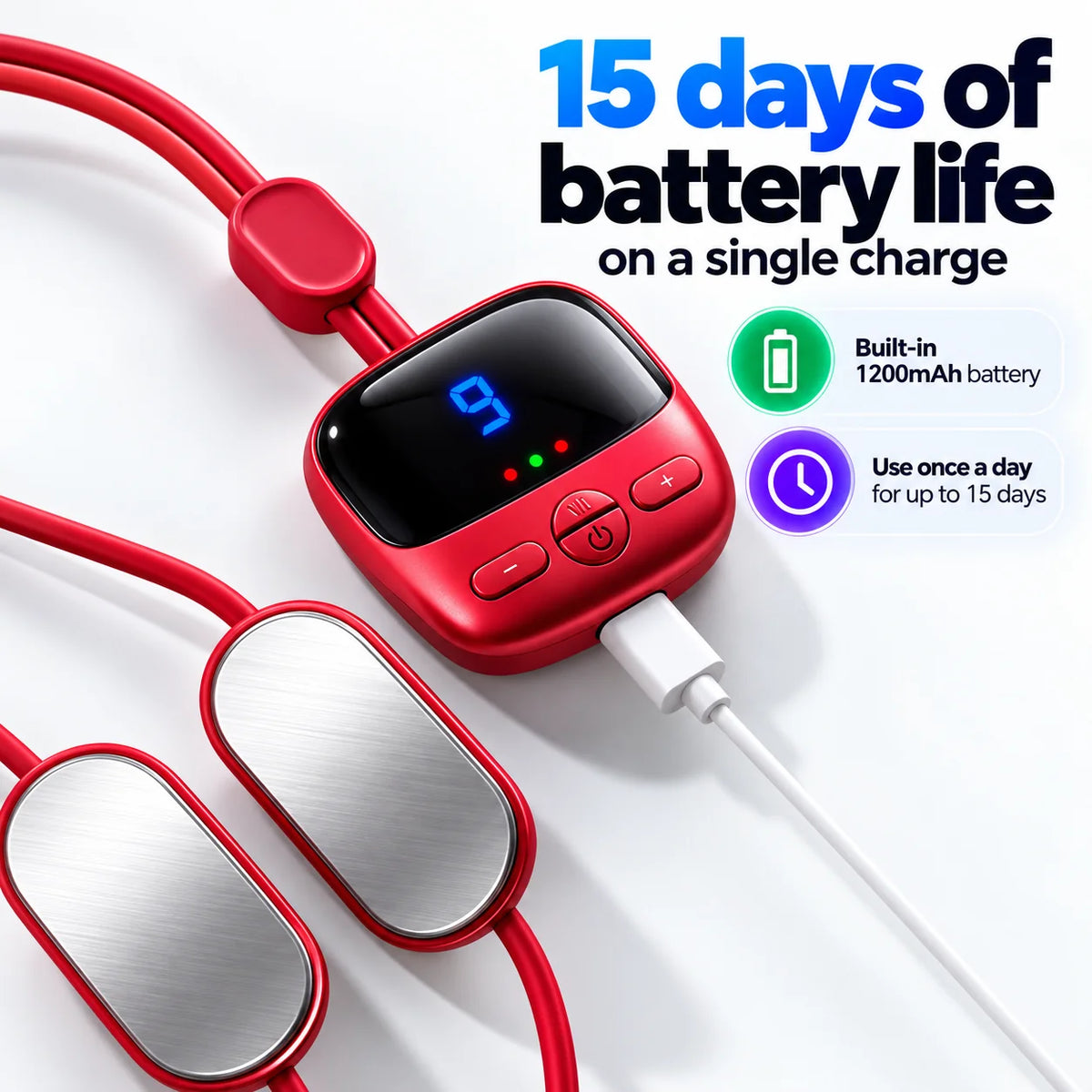 💆‍♀️Mini Wearable Pulse Massager with Heat – 4 Modes & 9 Intensity Levels