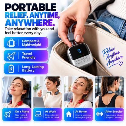💆‍♀️Mini Wearable Pulse Massager with Heat – 4 Modes & 9 Intensity Levels