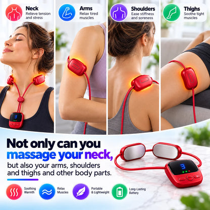 💆‍♀️Mini Wearable Pulse Massager with Heat – 4 Modes & 9 Intensity Levels