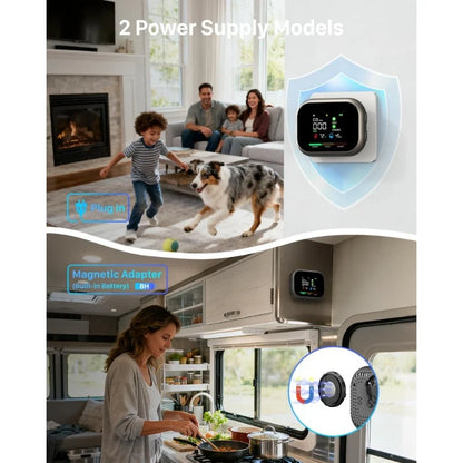 Multi-Function Indoor Air Monitor – Digital Display & Backup Battery