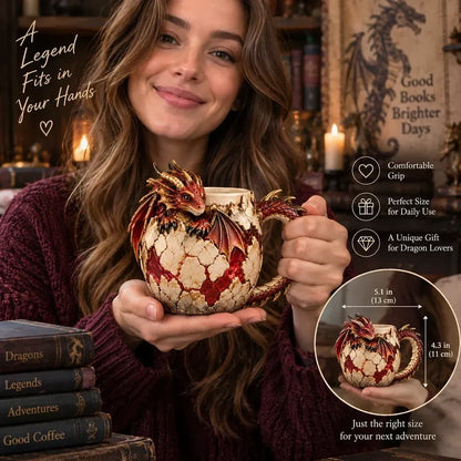 🐉 3D Sculpted Dragon Mug – Fantasy Dragon Cup with Tail Handle | 6 Unique Designs