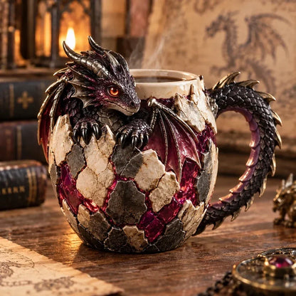 🐉 3D Sculpted Dragon Mug – Fantasy Dragon Cup with Tail Handle | 6 Unique Designs
