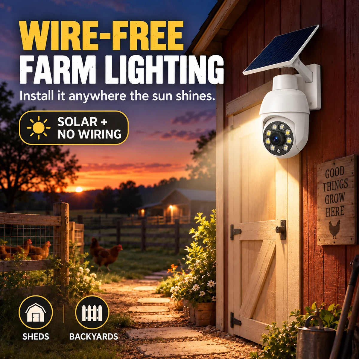 Solar-powered Simulated Surveillance Camera Street Light