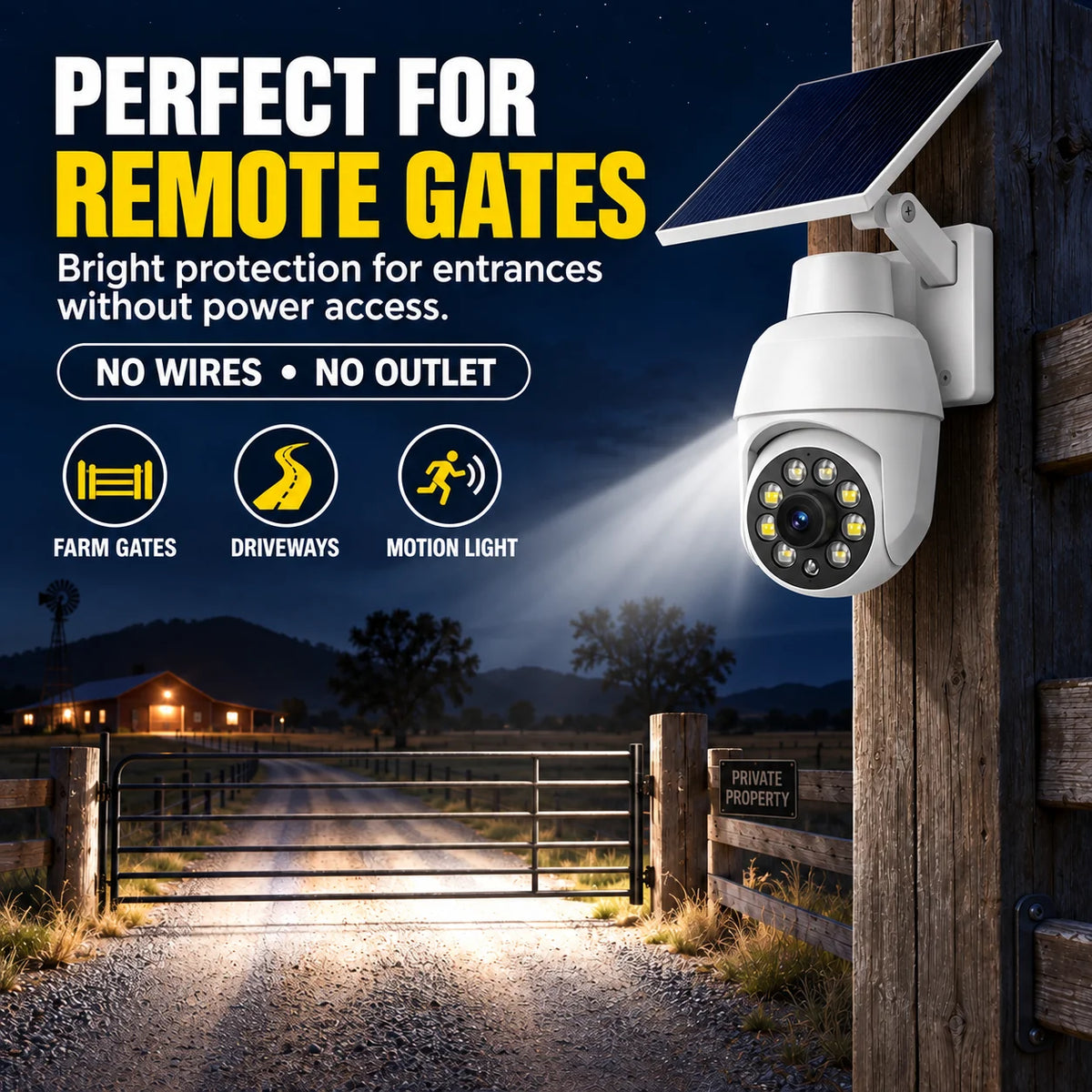 Solar-powered Simulated Surveillance Camera Street Light