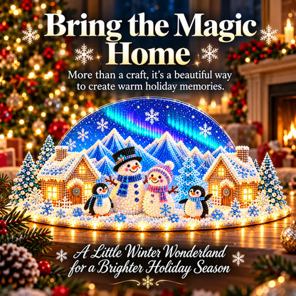 ❄️ DIY Winter Village Diamond Art Kit – Sparkling Christmas Craft with Optional LED Lights