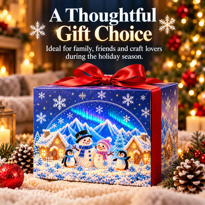 ❄️ DIY Winter Village Diamond Art Kit – Sparkling Christmas Craft with Optional LED Lights