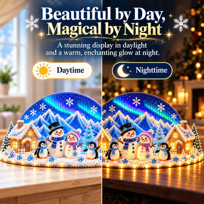 ❄️ DIY Winter Village Diamond Art Kit – Sparkling Christmas Craft with Optional LED Lights