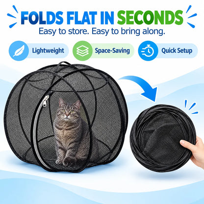 ⏳ Last Day 50% OFF – 🐱 Pop Up Cat Playpen | 32-Inch Breathable Mesh Enclosure for Indoor & Outdoor Use 🌿
