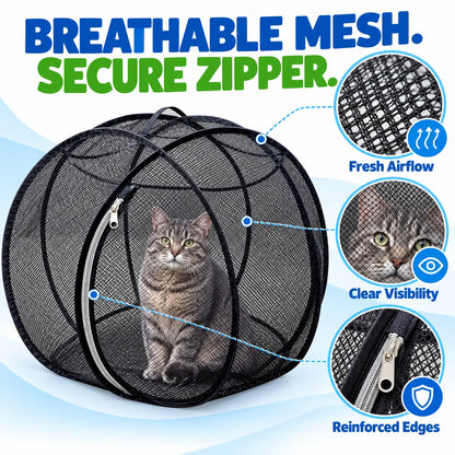 ⏳ Last Day 50% OFF – 🐱 Pop Up Cat Playpen | 32-Inch Breathable Mesh Enclosure for Indoor & Outdoor Use 🌿