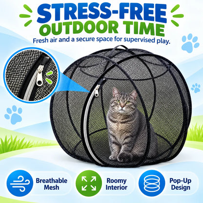 ⏳ Last Day 50% OFF – 🐱 Pop Up Cat Playpen | 32-Inch Breathable Mesh Enclosure for Indoor & Outdoor Use 🌿