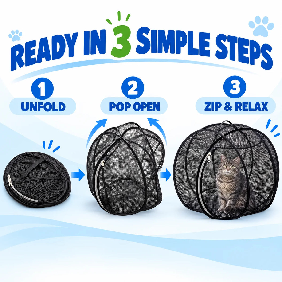 ⏳ Last Day 50% OFF – 🐱 Pop Up Cat Playpen | 32-Inch Breathable Mesh Enclosure for Indoor & Outdoor Use 🌿