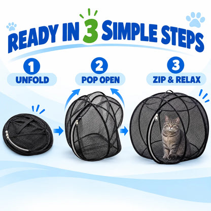 ⏳ Last Day 50% OFF – 🐱 Pop Up Cat Playpen | 32-Inch Breathable Mesh Enclosure for Indoor & Outdoor Use 🌿