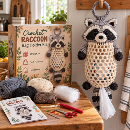 🧶 DIY Crochet Animal Bag Holder Kit – Cute & Practical Hanging Storage 🐾