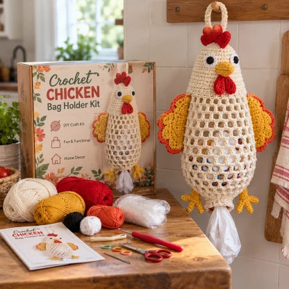 🧶 DIY Crochet Animal Bag Holder Kit – Cute & Practical Hanging Storage 🐾