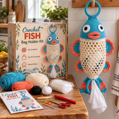 🧶 DIY Crochet Animal Bag Holder Kit – Cute & Practical Hanging Storage 🐾