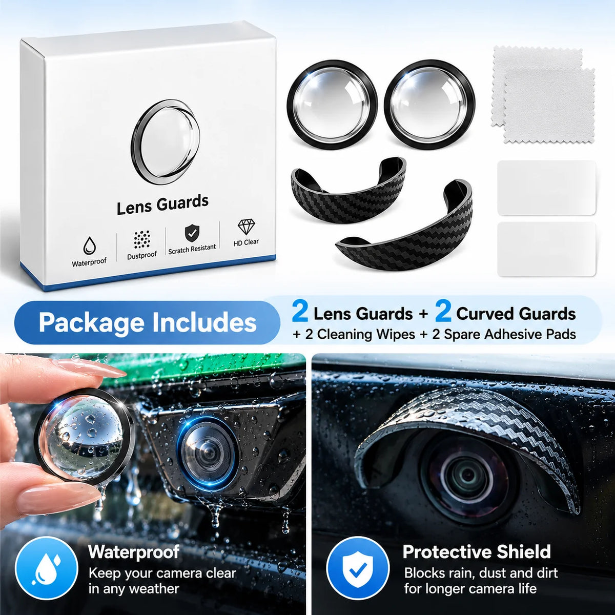 🚘Anti-Rain Car Camera Lens Protector Film – Clear Water-Repellent Cover