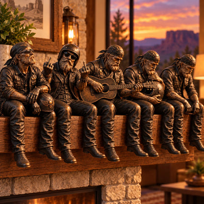 🏍️ Old Biker Soul Shelf Sitter – Rustic Motorcycle Rider Figurines & Biker Gifts 🎁