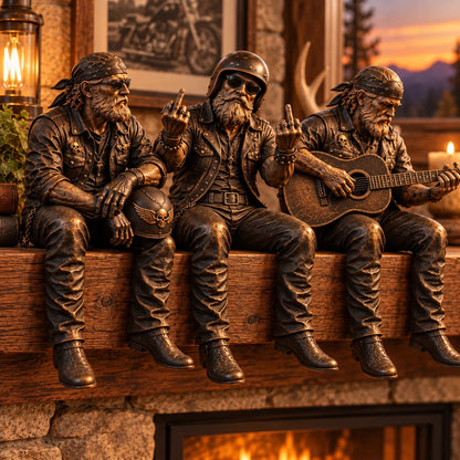🏍️ Old Biker Soul Shelf Sitter – Rustic Motorcycle Rider Figurines & Biker Gifts 🎁