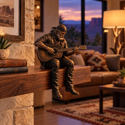🏍️ Old Biker Soul Shelf Sitter – Rustic Motorcycle Rider Figurines & Biker Gifts 🎁