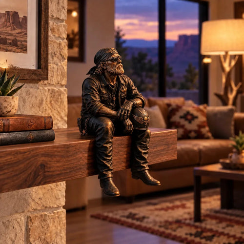 Looking Up At Sky biker figurine