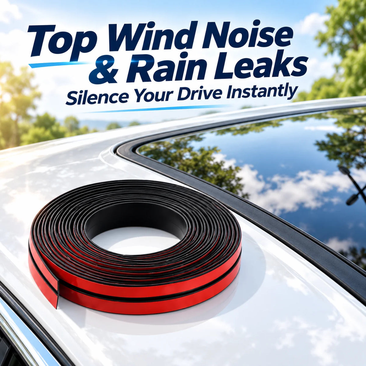 🚗 T-Type Car Rubber Sealing Strip – Wind Noise Reduction & Weather Protection