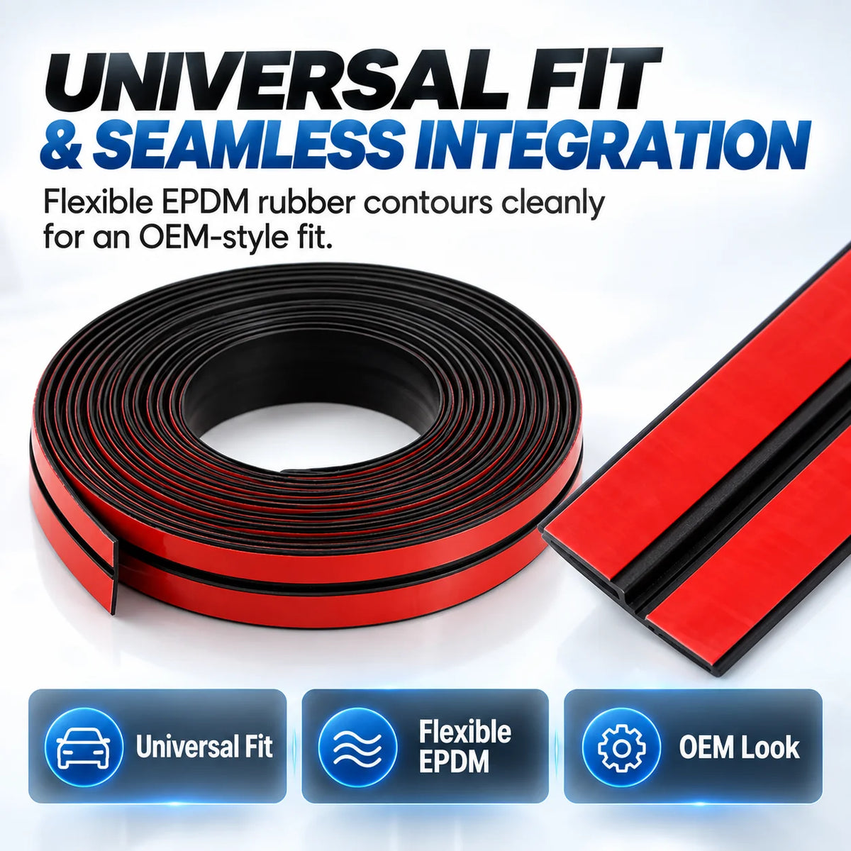 🚗 T-Type Car Rubber Sealing Strip – Wind Noise Reduction & Weather Protection