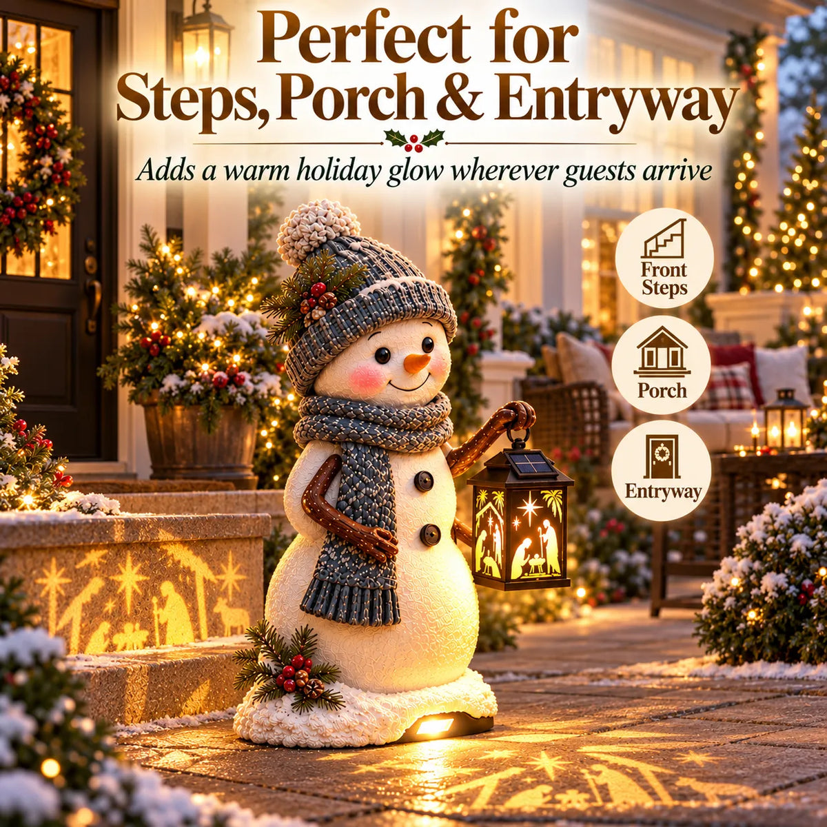 ⛄ Solar Snowman Christmas Step Light – Outdoor LED Holiday Porch & Stair Decor