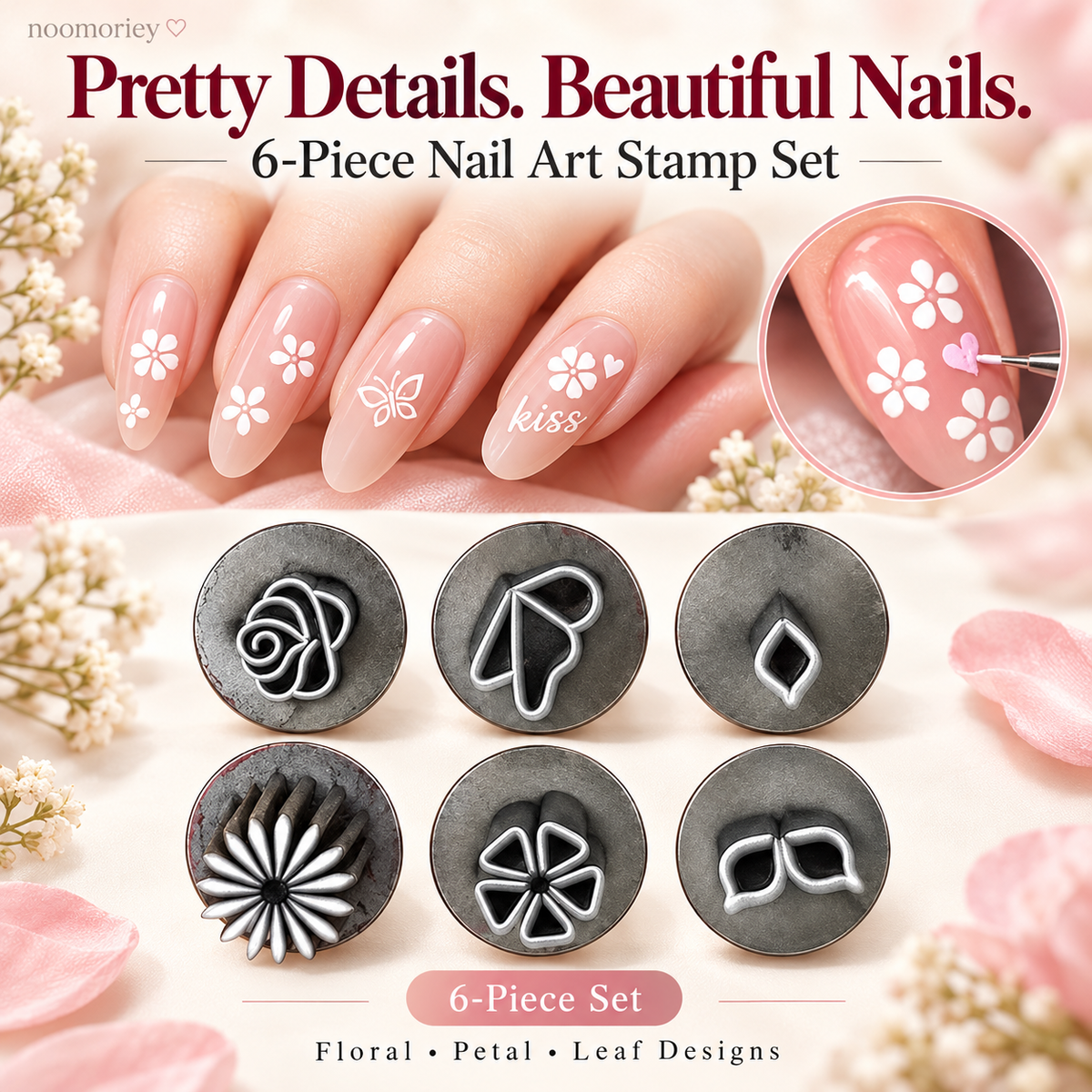 🔥Nail Art Stamp Pen Set – Floral & Butterfly Nail Design Tool