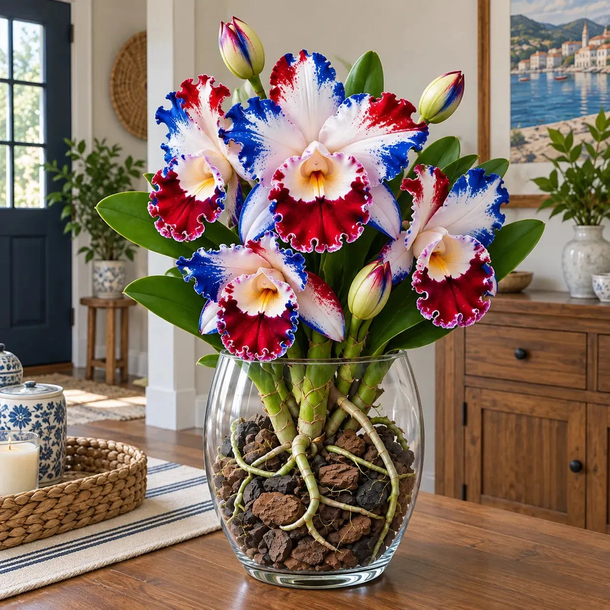 🌸 Rare Ruffled Cattleya Orchid – Rooted Pseudobulbs for Growing Exotic Blooms