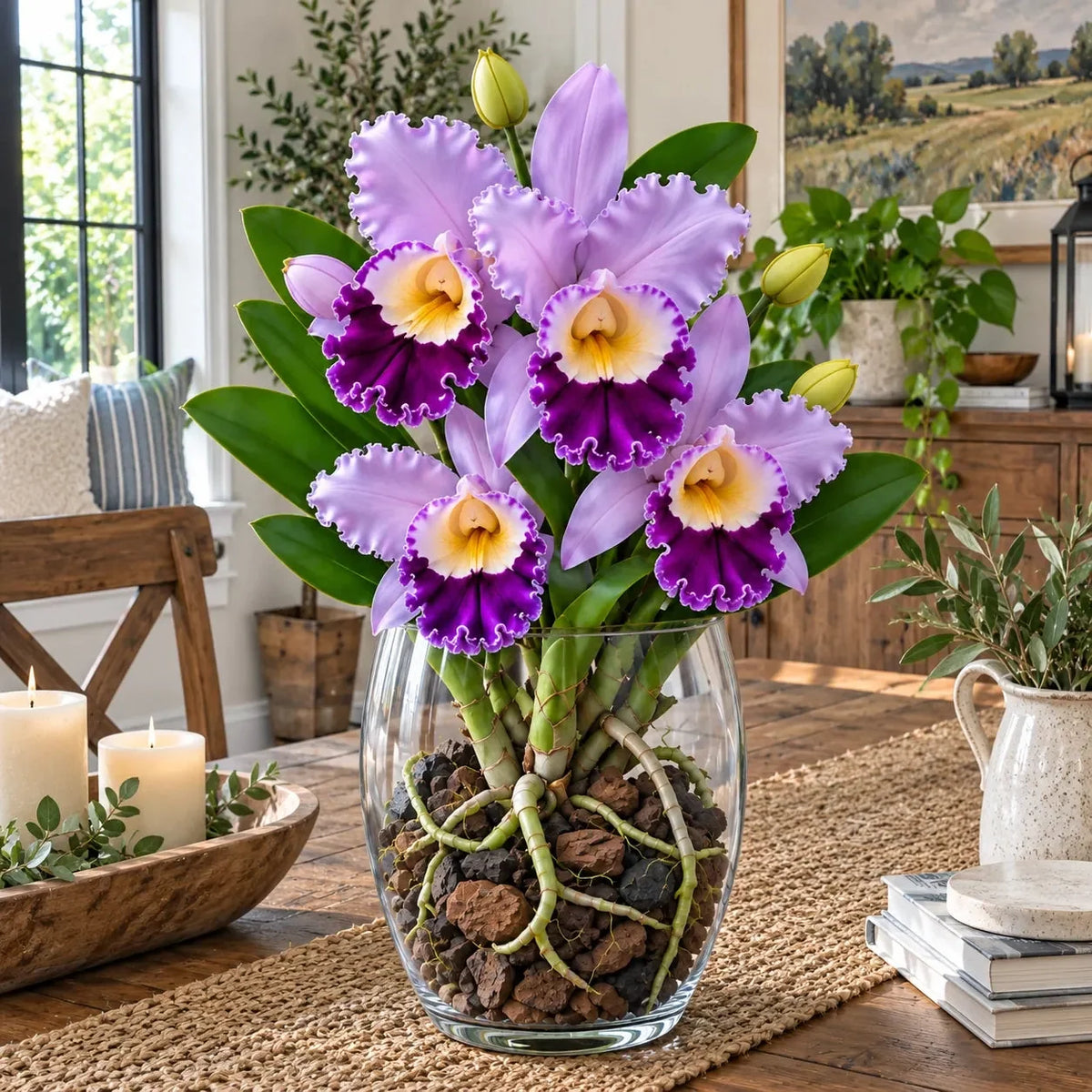 🌸 Rare Ruffled Cattleya Orchid – Rooted Pseudobulbs for Growing Exotic Blooms