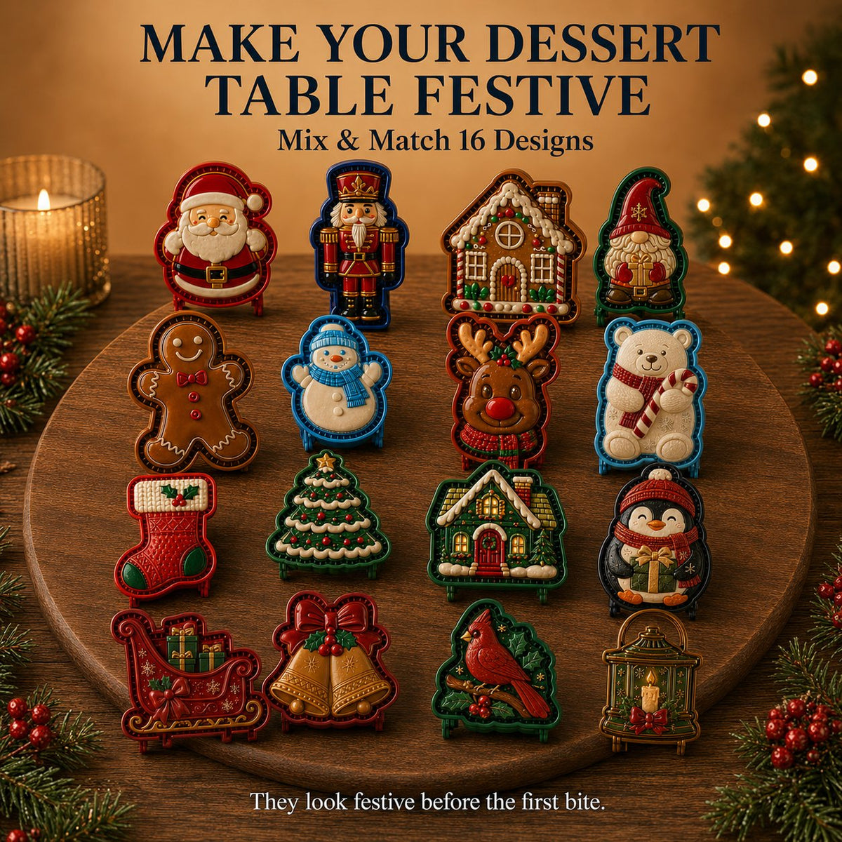 🔥🔥Only $16.99 Last Day Promotion!✨ 🎄16-Design Christmas Mini Pie Mold Collection 🥧