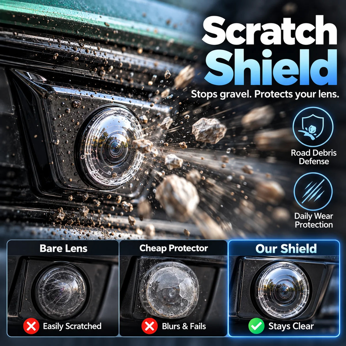 🚘Anti-Rain Car Camera Lens Protector Film – Clear Water-Repellent Cover