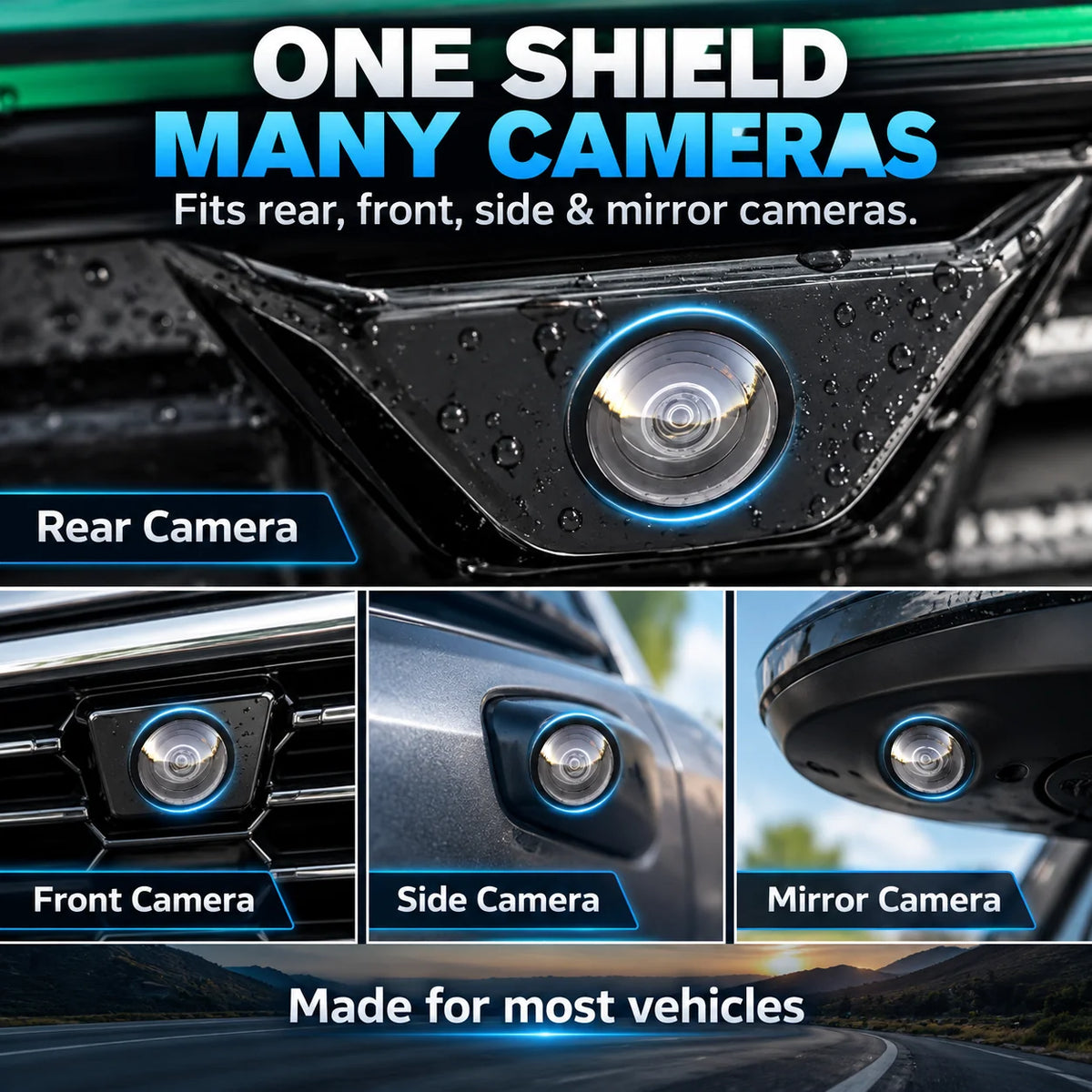 🚘Anti-Rain Car Camera Lens Protector Film – Clear Water-Repellent Cover