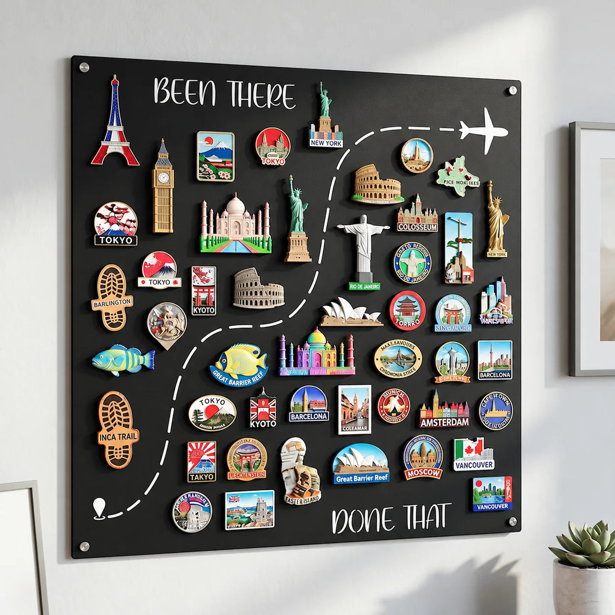 🌎✨Travel Magnet Display Board – Turn Souvenirs into Wall Art