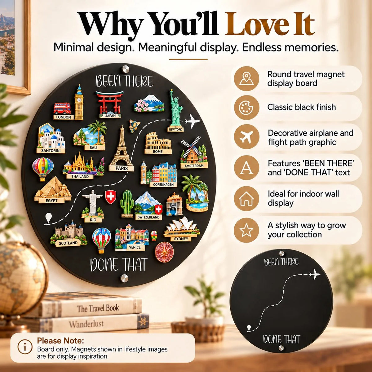 🌎✨Travel Magnet Display Board – Turn Souvenirs into Wall Art