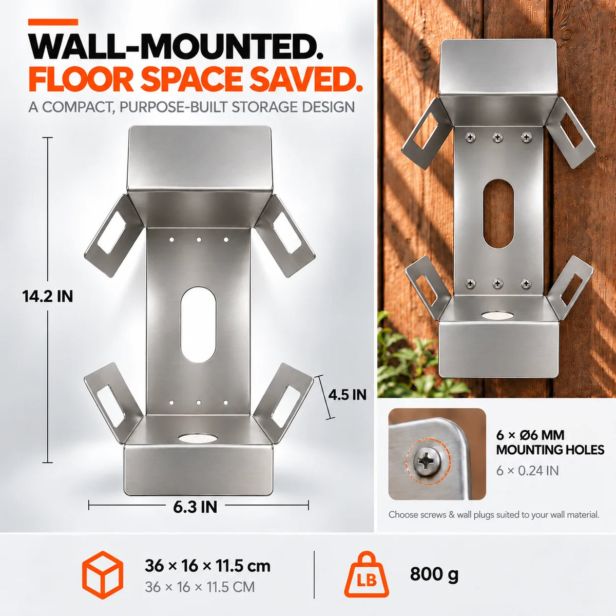 Mroace Heavy Duty Stainless Steel Wall Mounted Hose Holder