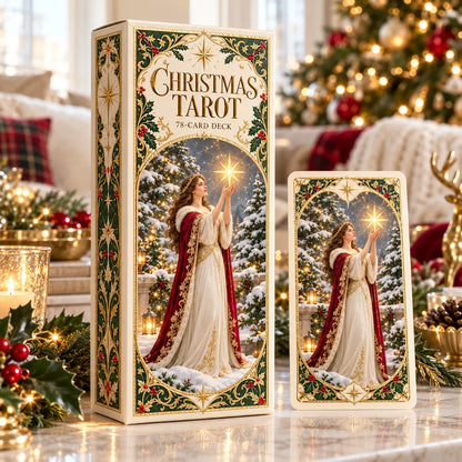 🔮Christmas Tarot Deck Gift Set – 78 Festive Cards & 12-Day Reflection Guide