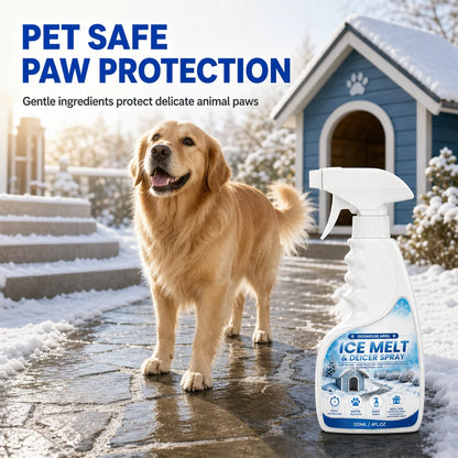 Outdoor Ice Melt Spray – Easily Clear Frost & Ice from Steps, Walkways & Patios