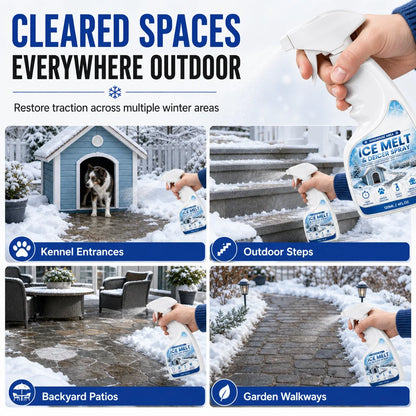 Outdoor Ice Melt Spray – Easily Clear Frost & Ice from Steps, Walkways & Patios