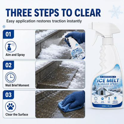 Outdoor Ice Melt Spray – Easily Clear Frost & Ice from Steps, Walkways & Patios