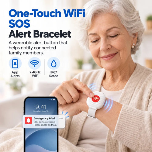 ❤️SOS Emergency Wristband for Seniors – One-Button Alert with Wi-Fi App Notifications