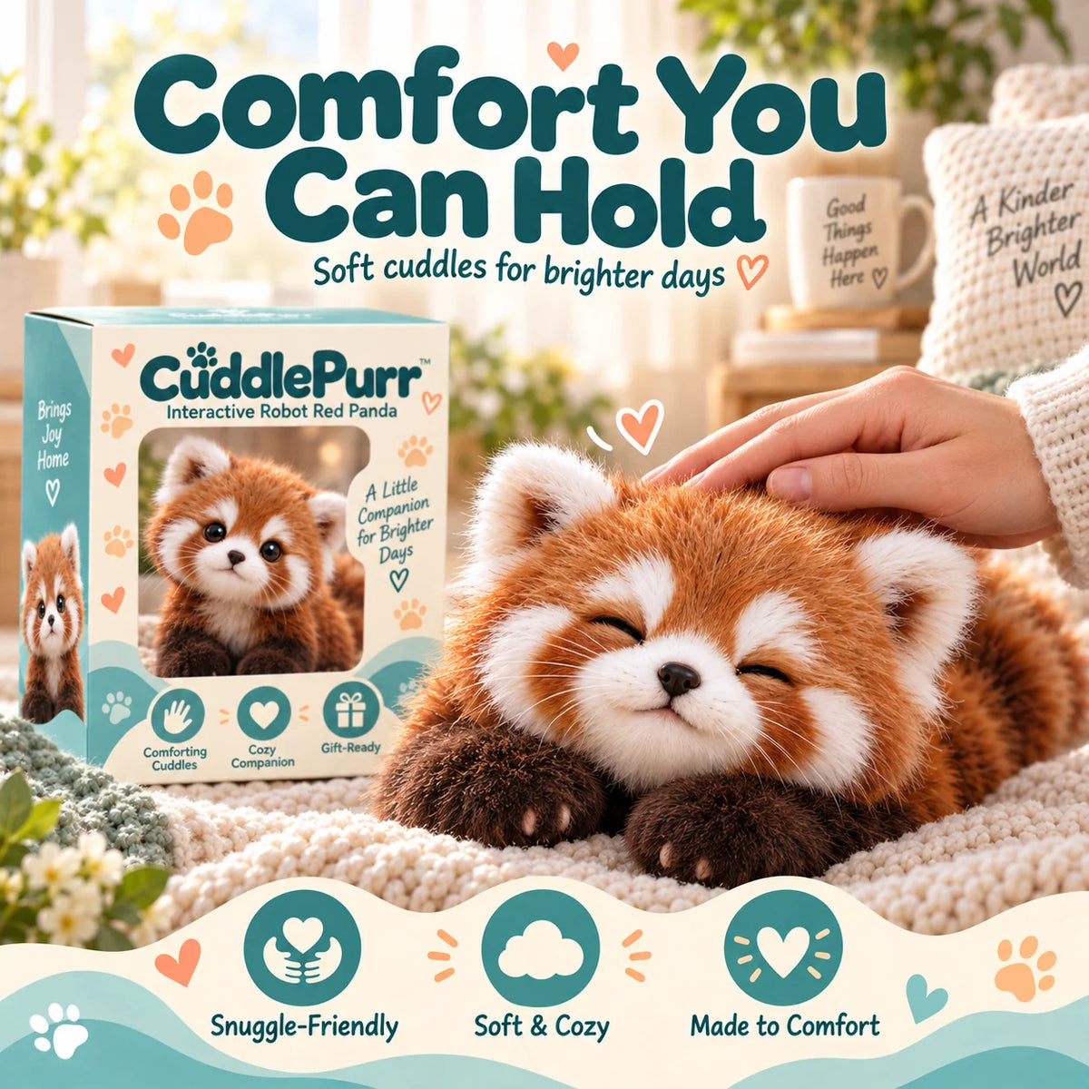 🐾 Cuddly Red Panda Plush Companion – Soft & Fluffy, A Heartwarming Gift 🎁